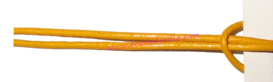 Picture of Leather Cords 0.5mm (half mm) round, regular color - yellow.