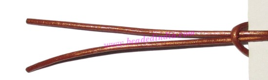 Picture of Leather Cords 0.5mm (half mm) round, metallic color - copper.