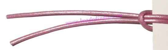 Picture of Leather Cords 0.5mm (half mm) round, metallic color - magenta.