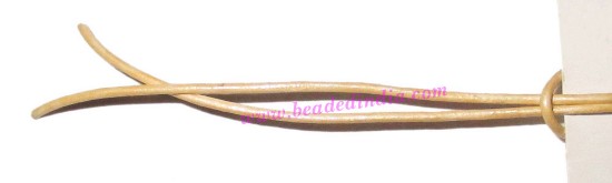 Picture of Leather Cords 0.5mm (half mm) round, metallic color - pale yellow.
