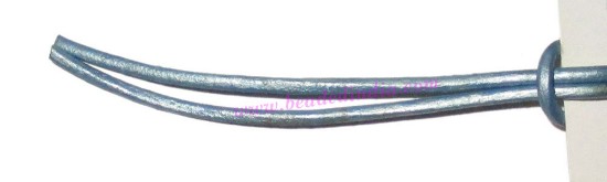 Picture of Leather Cords 0.5mm (half mm) round, metallic color - ice blue.