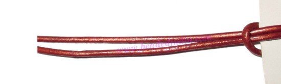 Picture of Leather Cords 0.5mm (half mm) round, metallic color - regal red.
