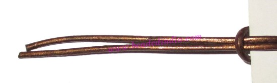 Picture of Leather Cords 1.0mm (one mm) round, metallic color - bronze.
