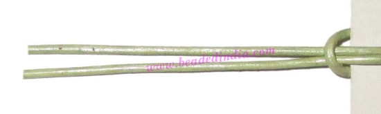 Picture of Leather Cords 1.0mm (one mm) round, metallic color - lawn.
