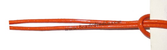 Picture of Leather Cords 1.5mm (one and half mm) round, regular color - orange.
