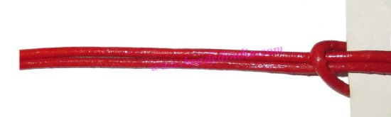 Picture of Leather Cords 1.5mm (one and half mm) round, regular color - red.