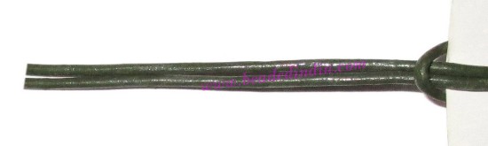 Picture of Leather Cords 1.5mm (one and half mm) round, regular color - bottle green.