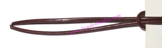 Picture of Leather Cords 1.5mm (one and half mm) round, regular color - light tan brown.