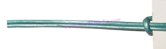 Picture of Leather Cords 1.5mm (one and half mm) round, metallic color - mint green.