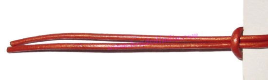 Picture of Leather Cords 1.5mm (one and half mm) round, metallic color - orange.