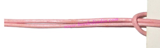 Picture of Leather Cords 2.0mm (two mm) round, regular color - baby pink.