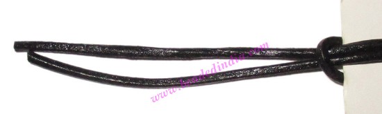 Picture of Leather Cords 3.0mm (three mm) round, regular color - black.