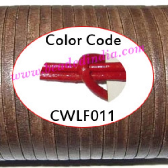 Picture of Leather Cords 1.5mm flat, regular color - red.