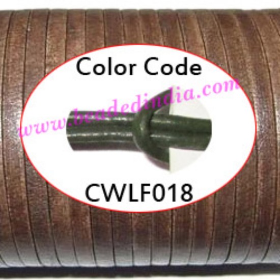 Picture of Leather Cords 1.5mm flat, regular color - bottle green.