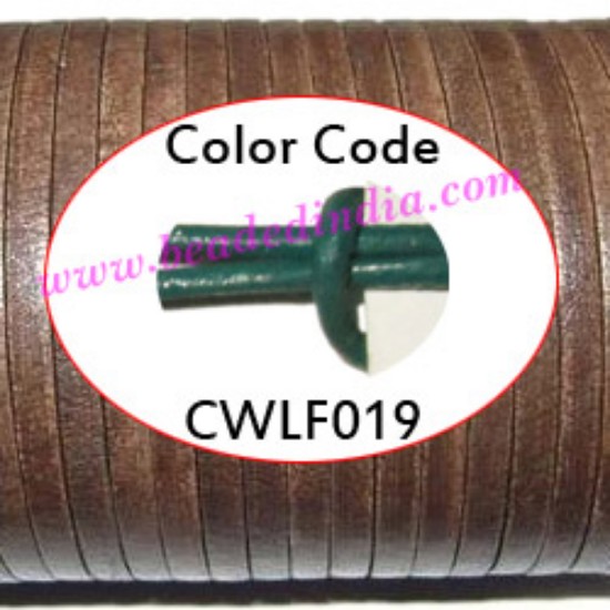 Picture of Leather Cords 1.5mm flat, regular color - leaf green.