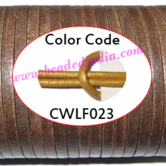 Picture of Leather Cords 1.5mm flat, metallic color - golden.