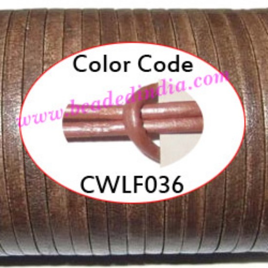 Picture of Leather Cords 1.5mm flat, metallic color - faded pink.