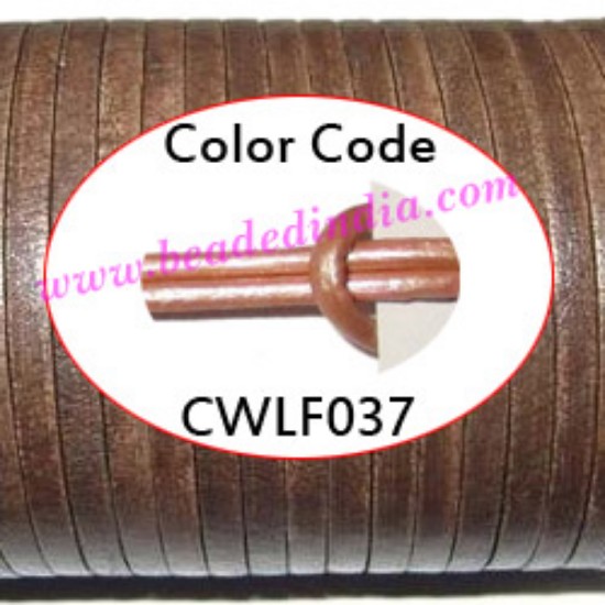 Picture of Leather Cords 1.5mm flat, metallic color - sand.