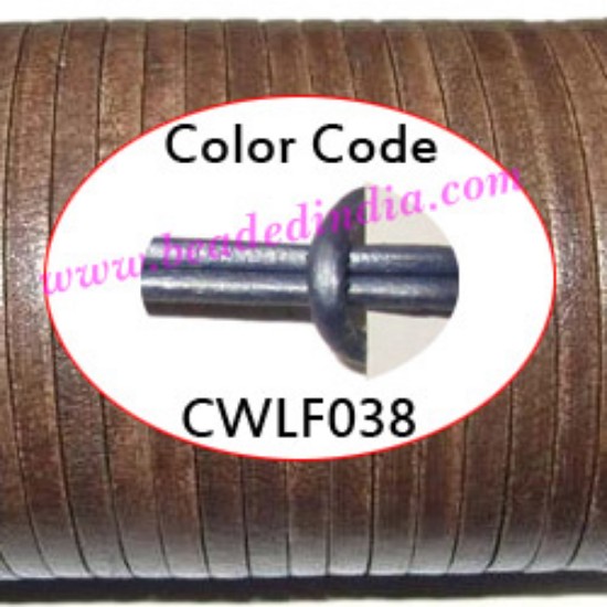 Picture of Leather Cords 1.5mm flat, metallic color - power blue.
