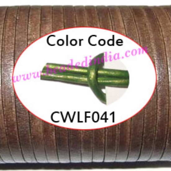 Picture of Leather Cords 1.5mm flat, metallic color - green.