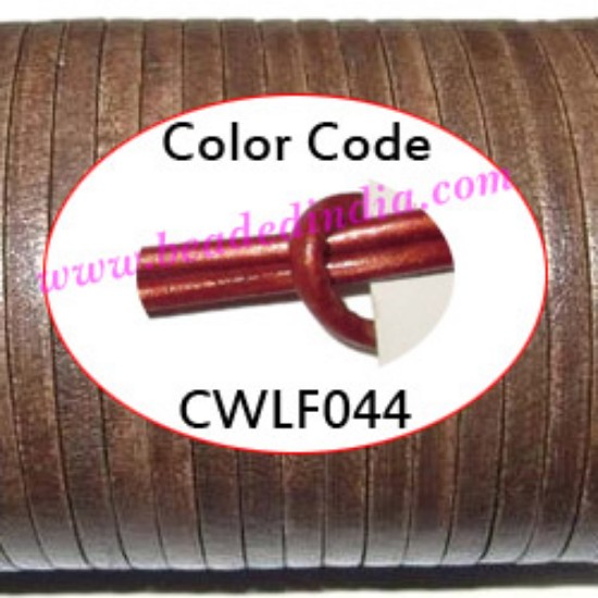 Picture of Leather Cords 1.5mm flat, metallic color - regal red.