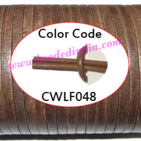 Picture of Leather Cords 1.5mm flat, regular color - khaki.