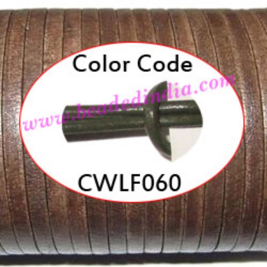 Picture of Leather Cords 1.5mm flat, regular color - military green.