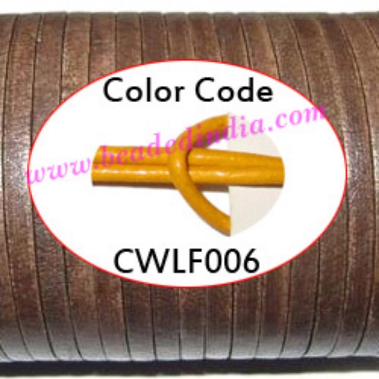 Picture of Leather Cords 2.0mm flat, regular color - yellow.