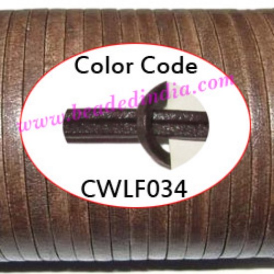 Picture of Leather Cords 2.0mm flat, regular color - dark brown.