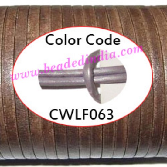 Picture of Leather Cords 2.0mm flat, metallic color - purple.