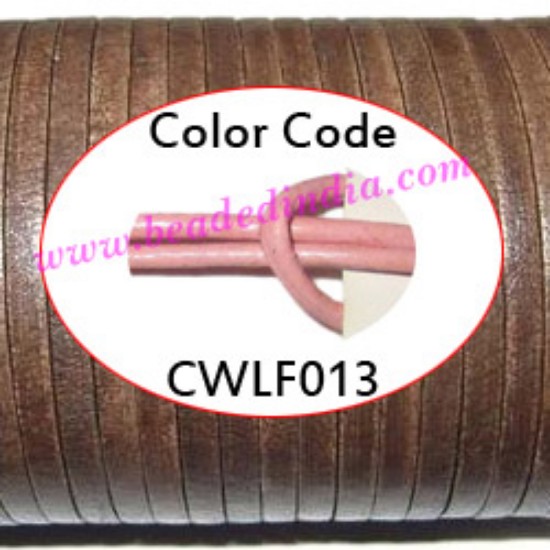 Picture of Leather Cords 2.5mm flat, regular color - baby pink.