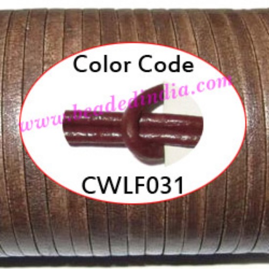 Picture of Leather Cords 2.5mm flat, regular color - tan brown.