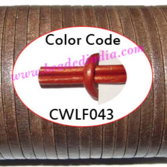 Picture of Leather Cords 2.5mm flat, metallic color - orange.