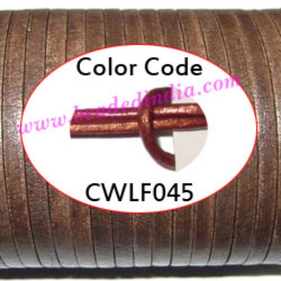 Picture of Leather Cords 2.5mm flat, regular color - ruby red.