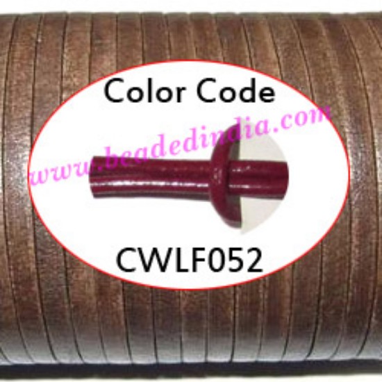 Picture of Leather Cords 2.5mm flat, regular color - cherry.