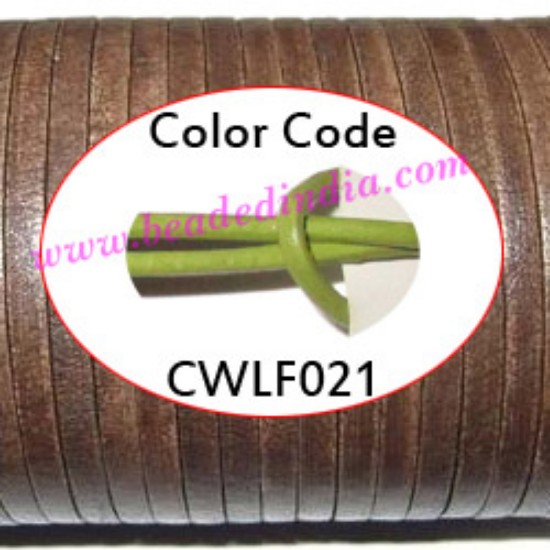 Picture of Leather Cords 4.0mm flat, regular color - parrot green.