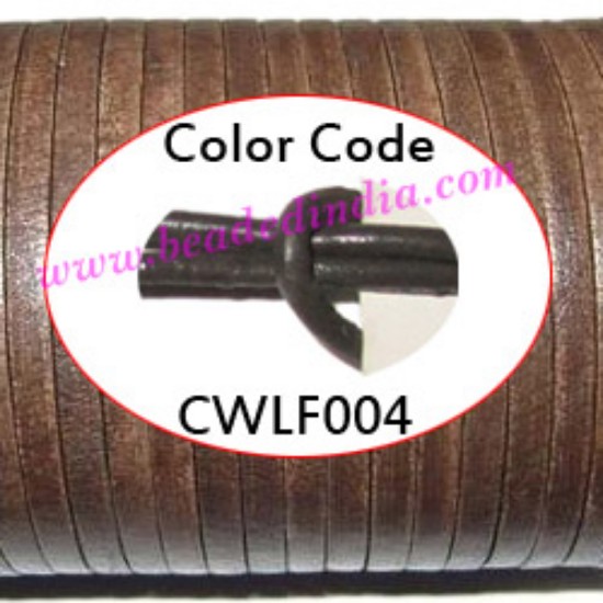 Picture of Leather Cords 5.0mm flat, regular color - carbon grey.