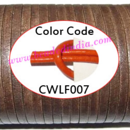 Picture of Leather Cords 5.0mm flat, regular color - orange.