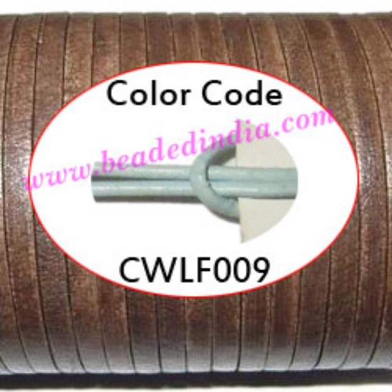 Picture of Leather Cords 5.0mm flat, regular color - sky blue.