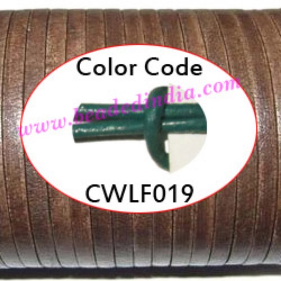 Picture of Leather Cords 5.0mm flat, regular color - leaf green.