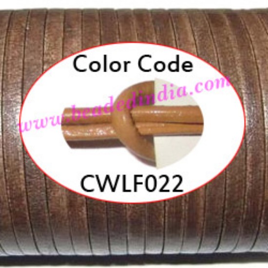 Picture of Leather Cords 5.0mm flat, regular color - beige.