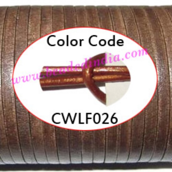 Picture of Leather Cords 5.0mm flat, metallic color - copper.