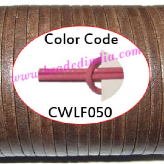 Picture of Leather Cords 5.0mm flat, regular color - pink.