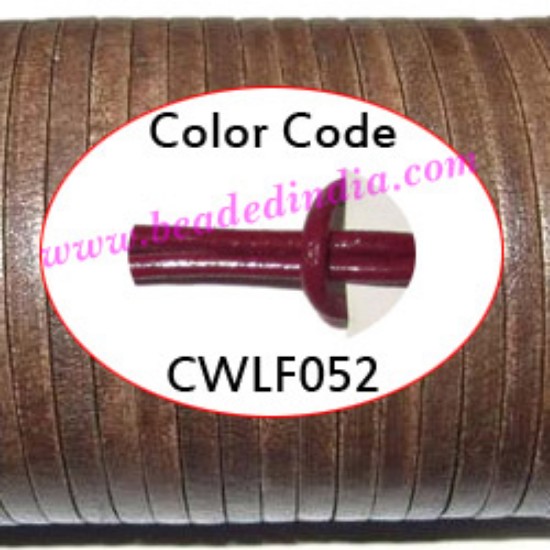 Picture of Leather Cords 5.0mm flat, regular color - cherry.