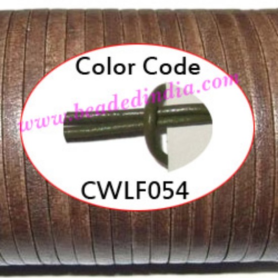 Picture of Leather Cords 5.0mm flat, regular color - mehandi.