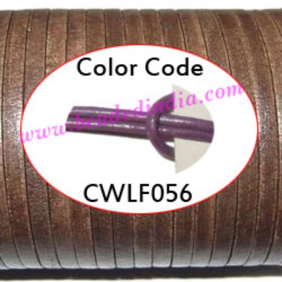 Picture of Leather Cords 5.0mm flat, regular color - lilac.