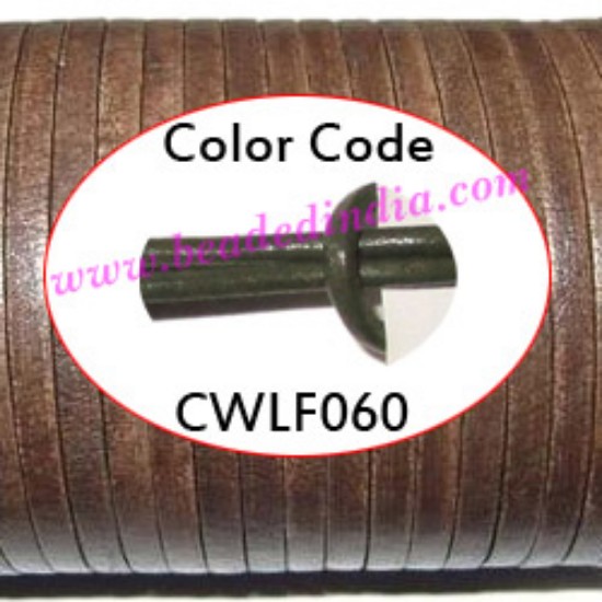 Picture of Leather Cords 5.0mm flat, regular color - military green.