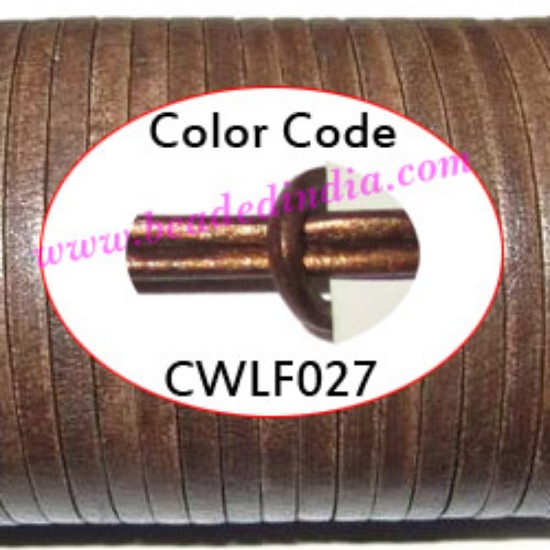 Picture of Leather Cords 6.0mm flat, metallic color - bronze.