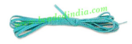 Picture of Flat Suede Leather Cords 3.0mm, Color - Mid Turquoise.