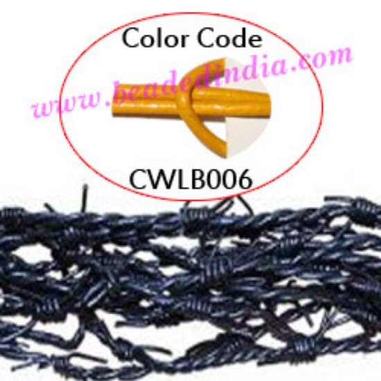 Picture of Barb Wire Leather Cords 1.0mm round, regular color - yellow.